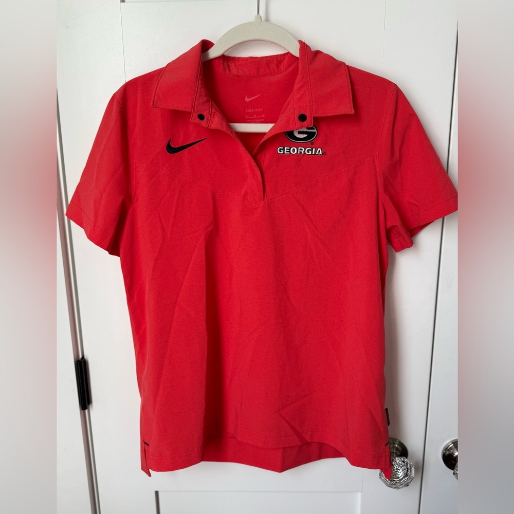 Nike Women’s Red UGA Georgia On Field Coach Polo Shirt size medium